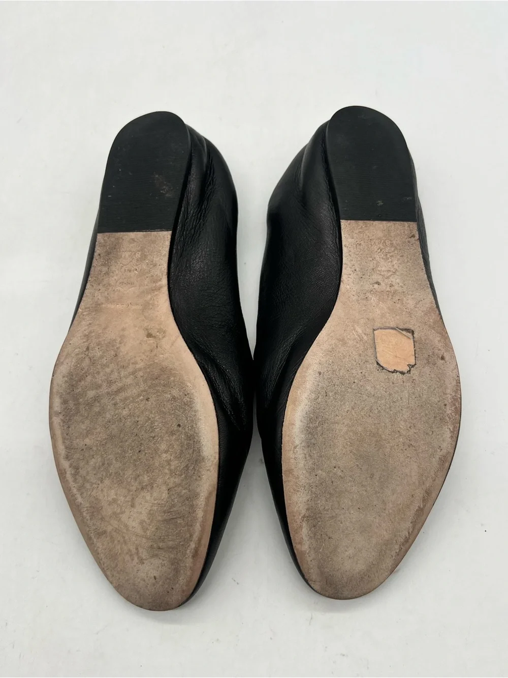 Tory Burch Eleanor Logo Goat Women 8.5M Black Leather Flat Loafers Shoes